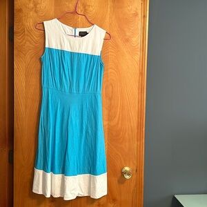 Vintage Pendleton Linen Colorblock Sleeveless Midi Dress, Size 6